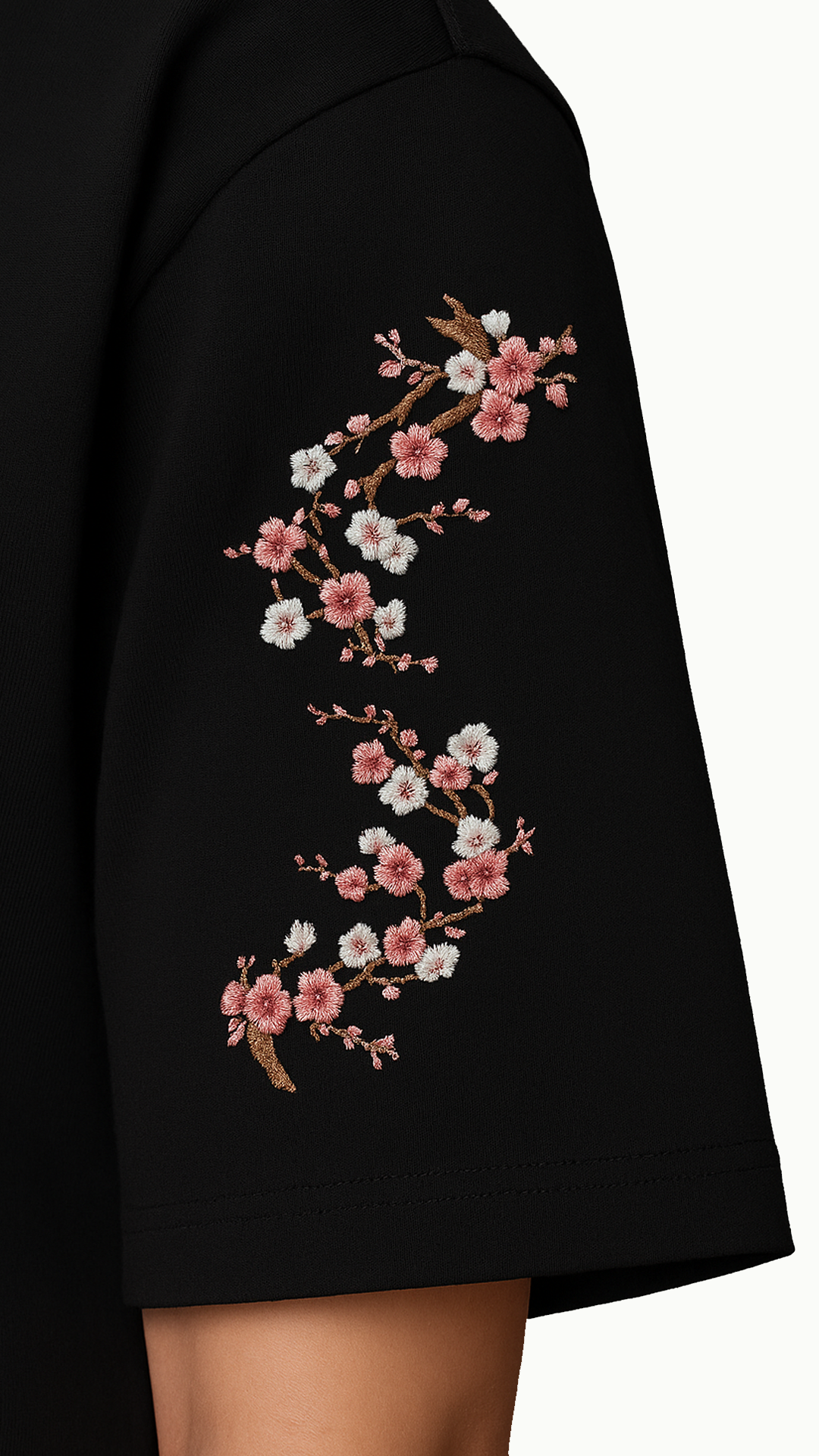 Pink Blossom Embroidered Tee (Unisex)