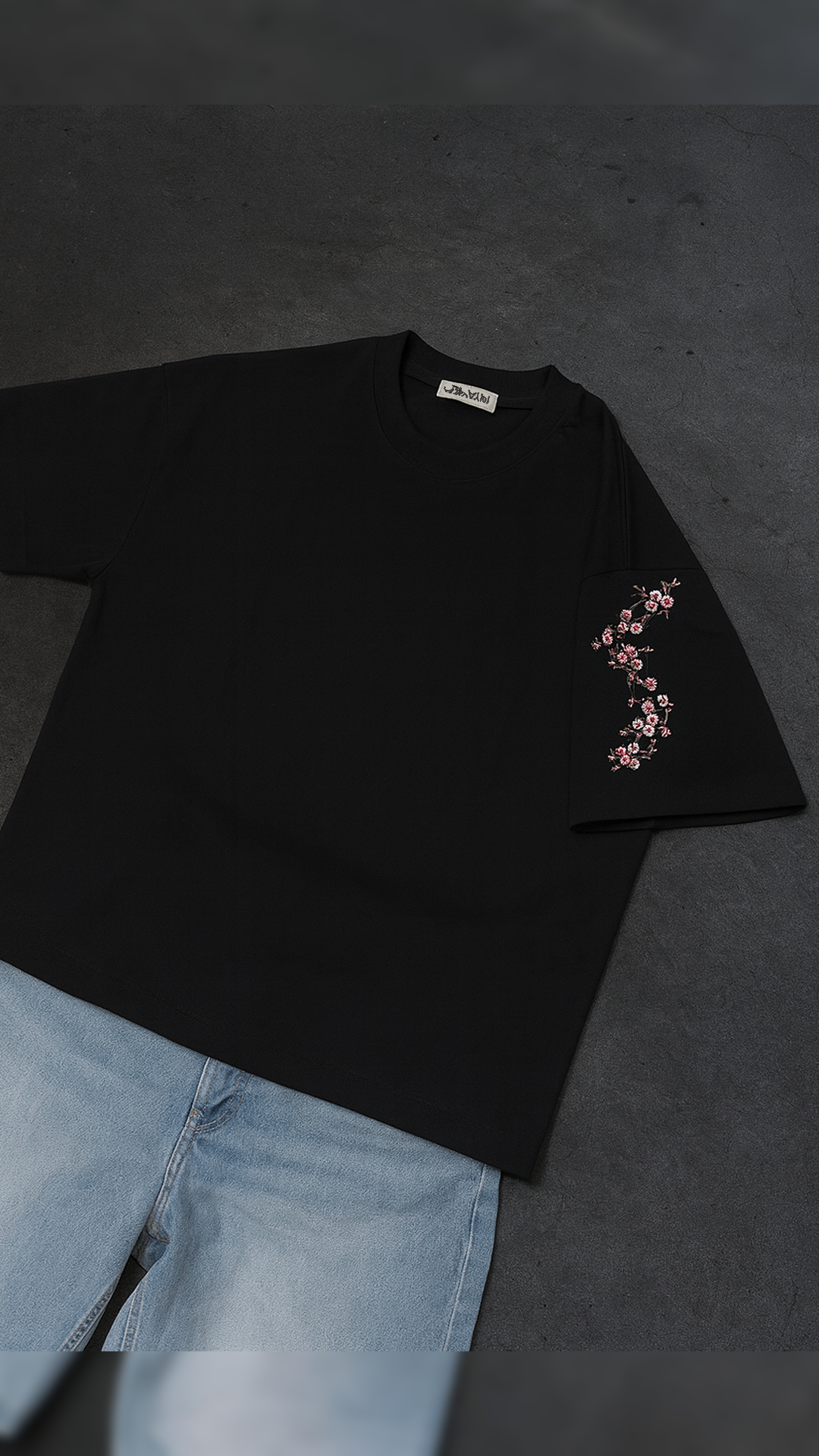 Pink Blossom Embroidered Tee (Unisex)